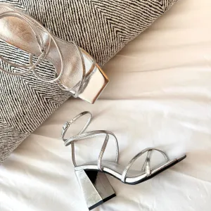 *ADAGIO - silver patent strappy sandal
