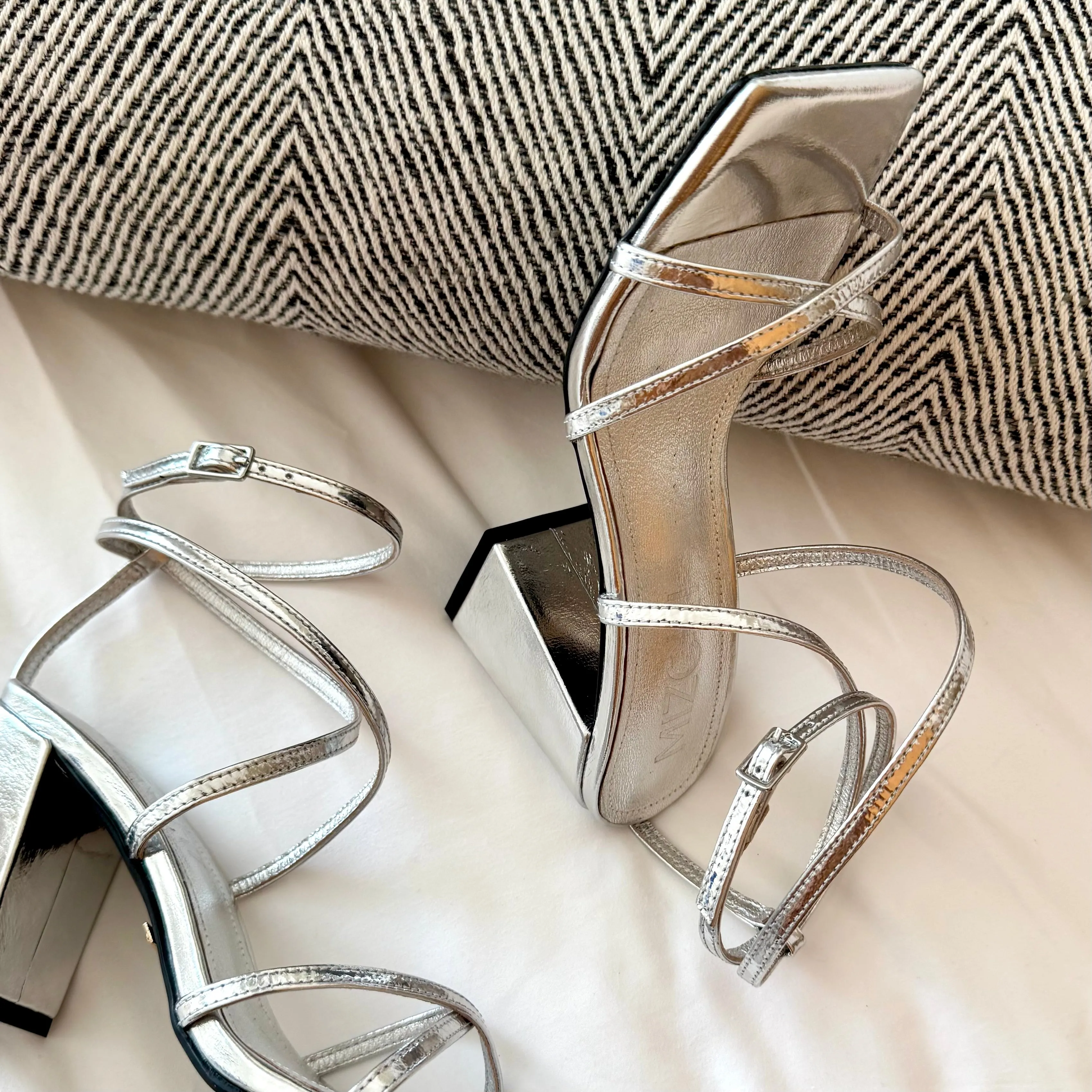 *ADAGIO - silver patent strappy sandal