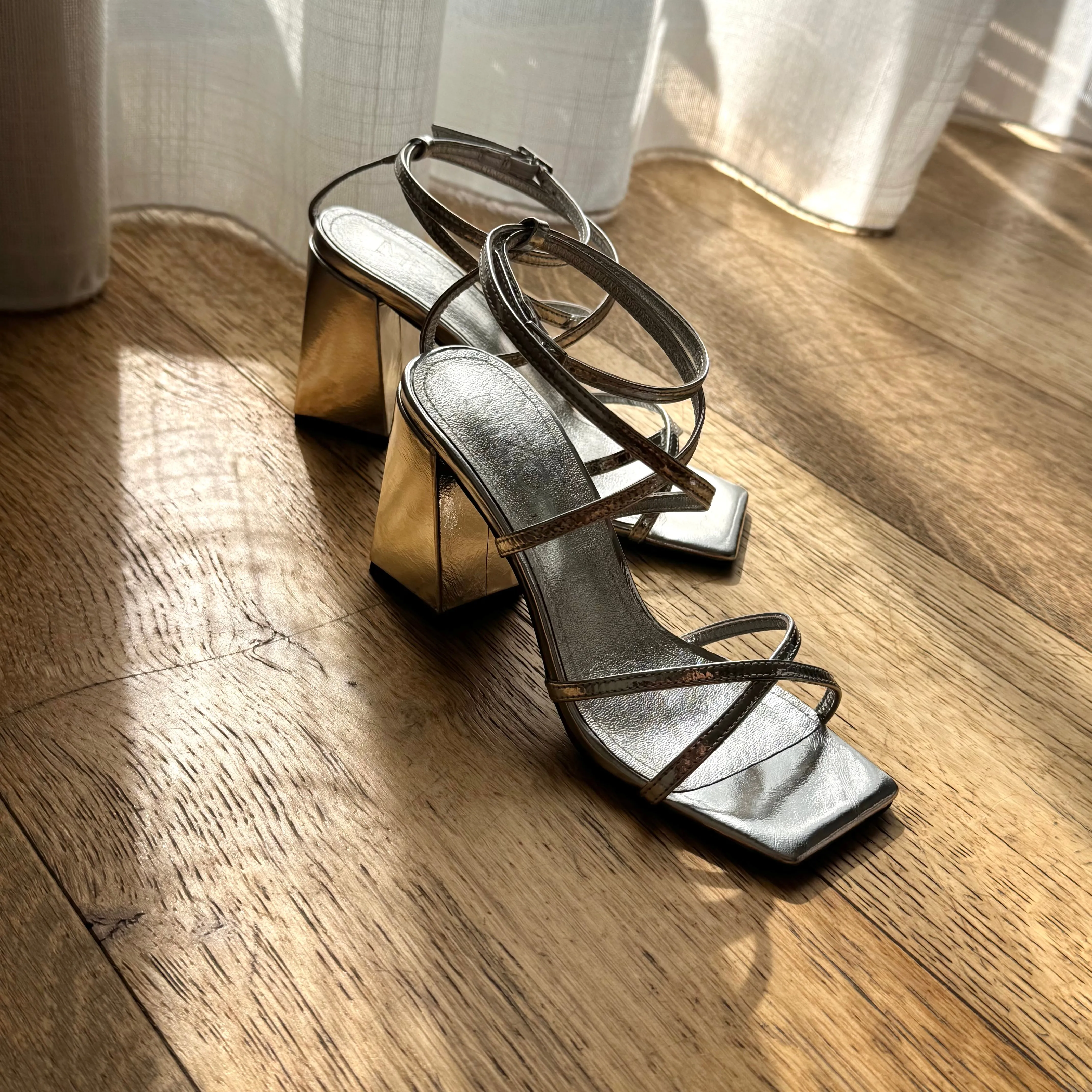 *ADAGIO - silver patent strappy sandal