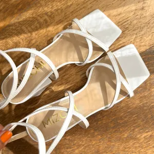*ADAGIO - white patent strappy sandal