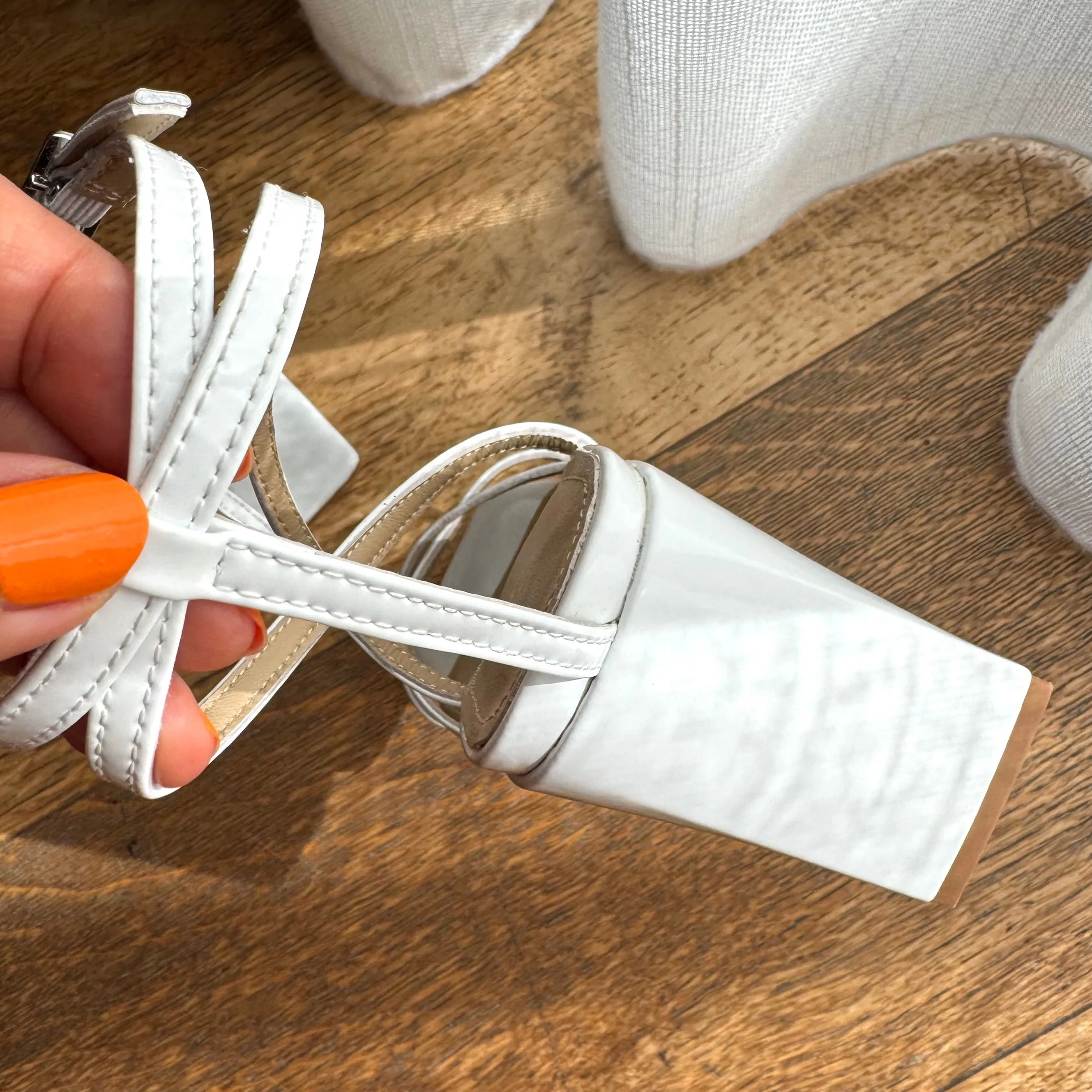 *ADAGIO - white patent strappy sandal