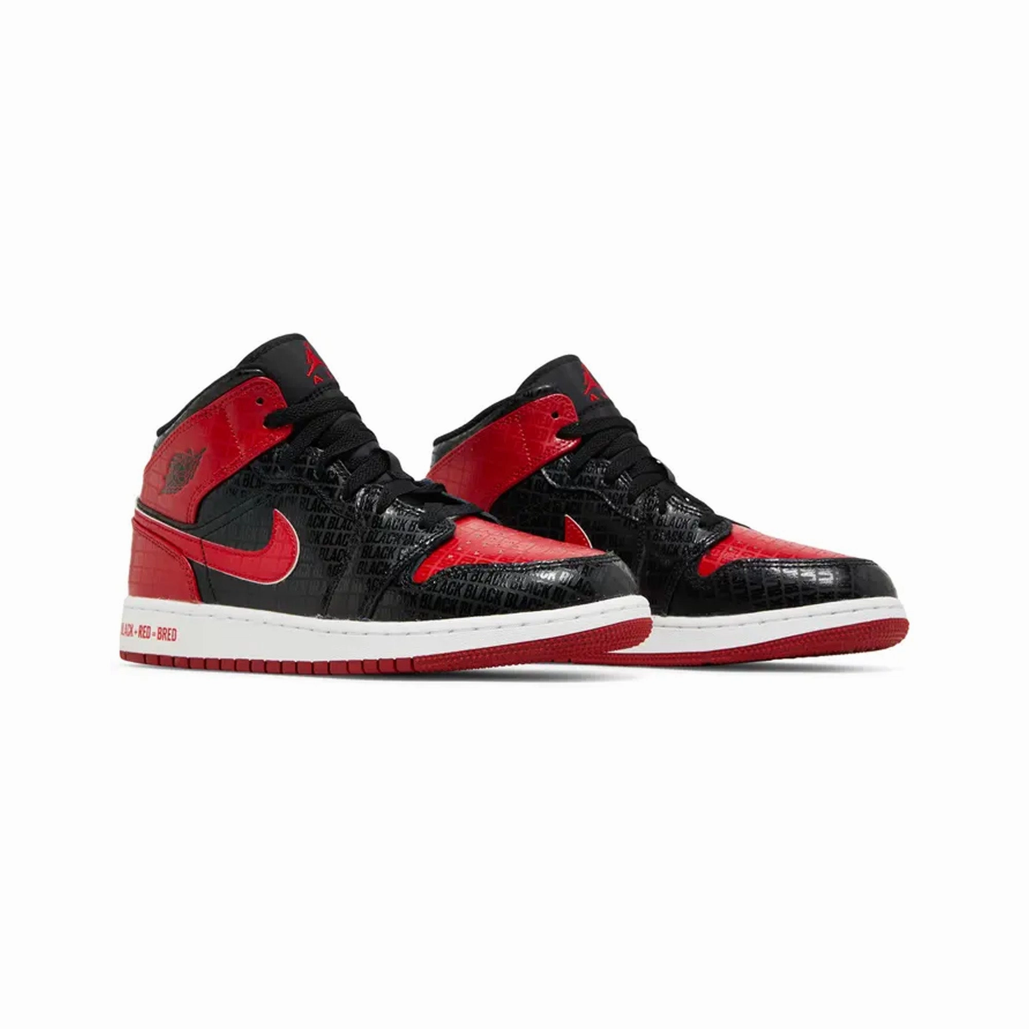 Air Jordan 1 Mid SS 'Bred Text' GS (2022)