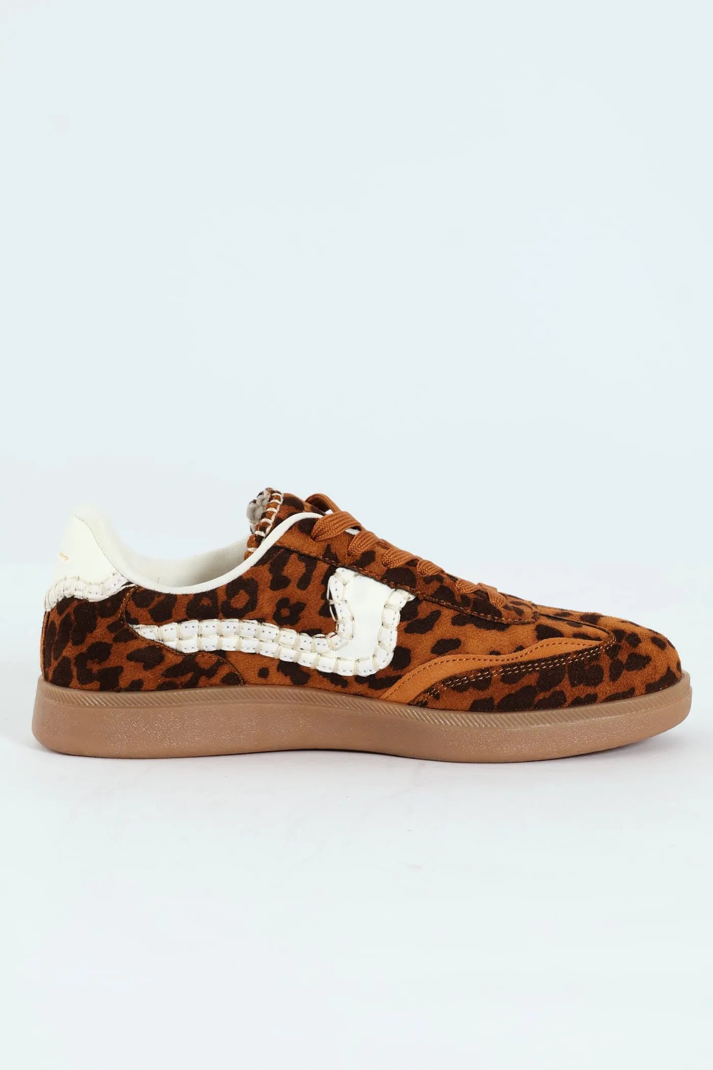 All Over Leopard Print Gum Outsole Sneaker - Brown