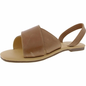 All-Day Cross Strap Womens Criss-Cross Leather Slingback Sandals