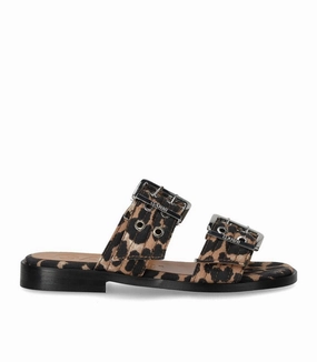 Animalier Flat Sandal With Buckles