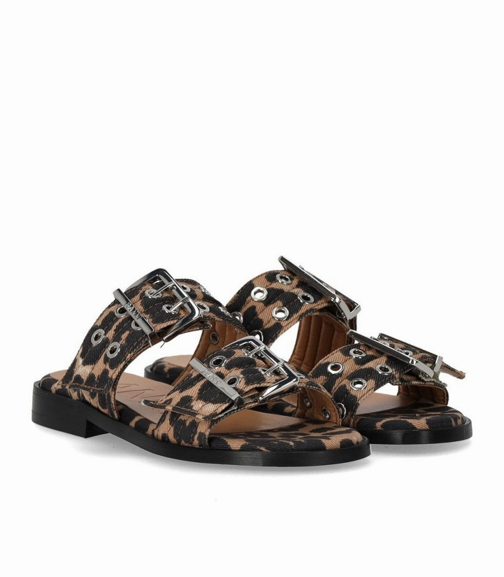 Animalier Flat Sandal With Buckles