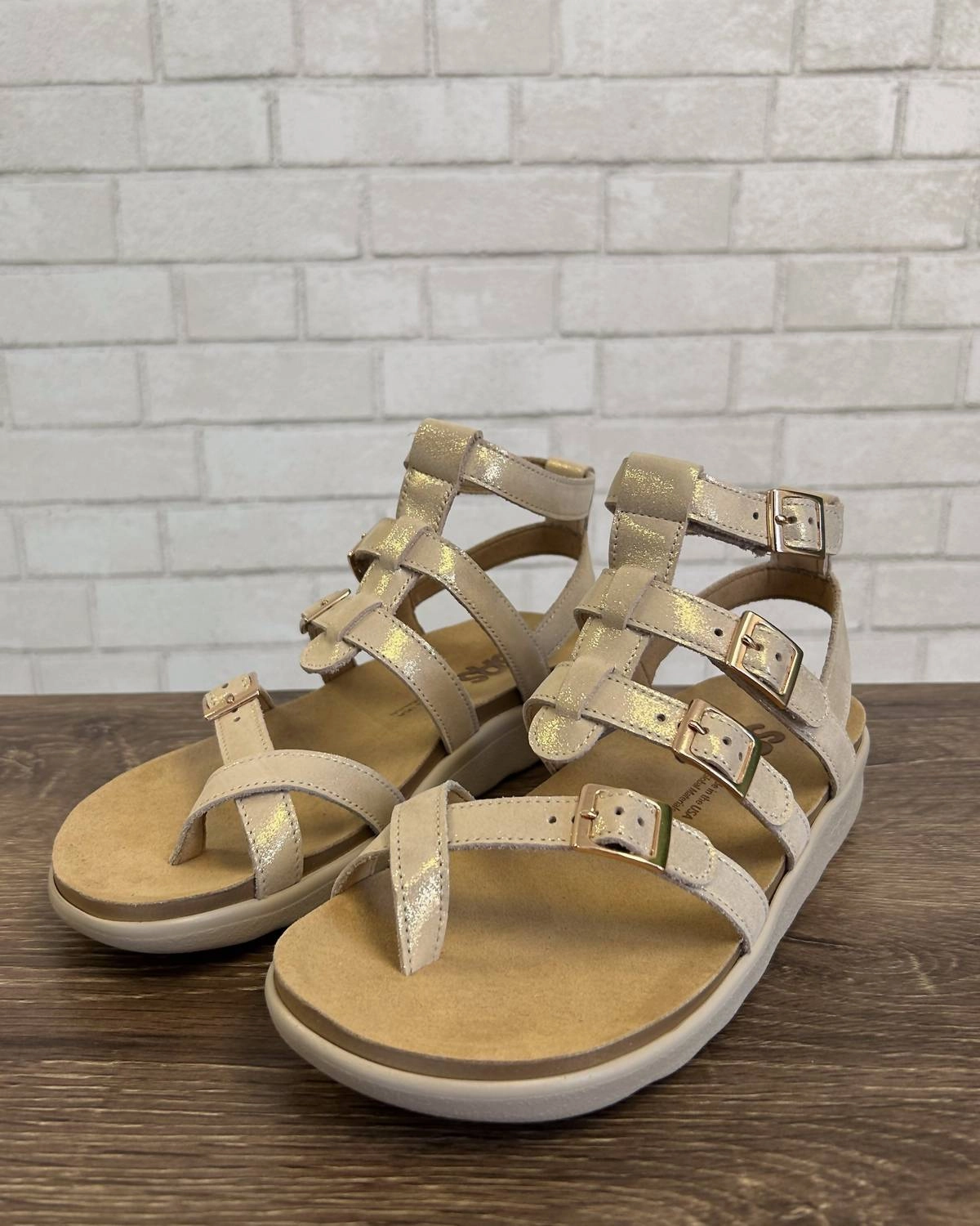 Aria Gladiator Sandals -Wide In Soft Gold