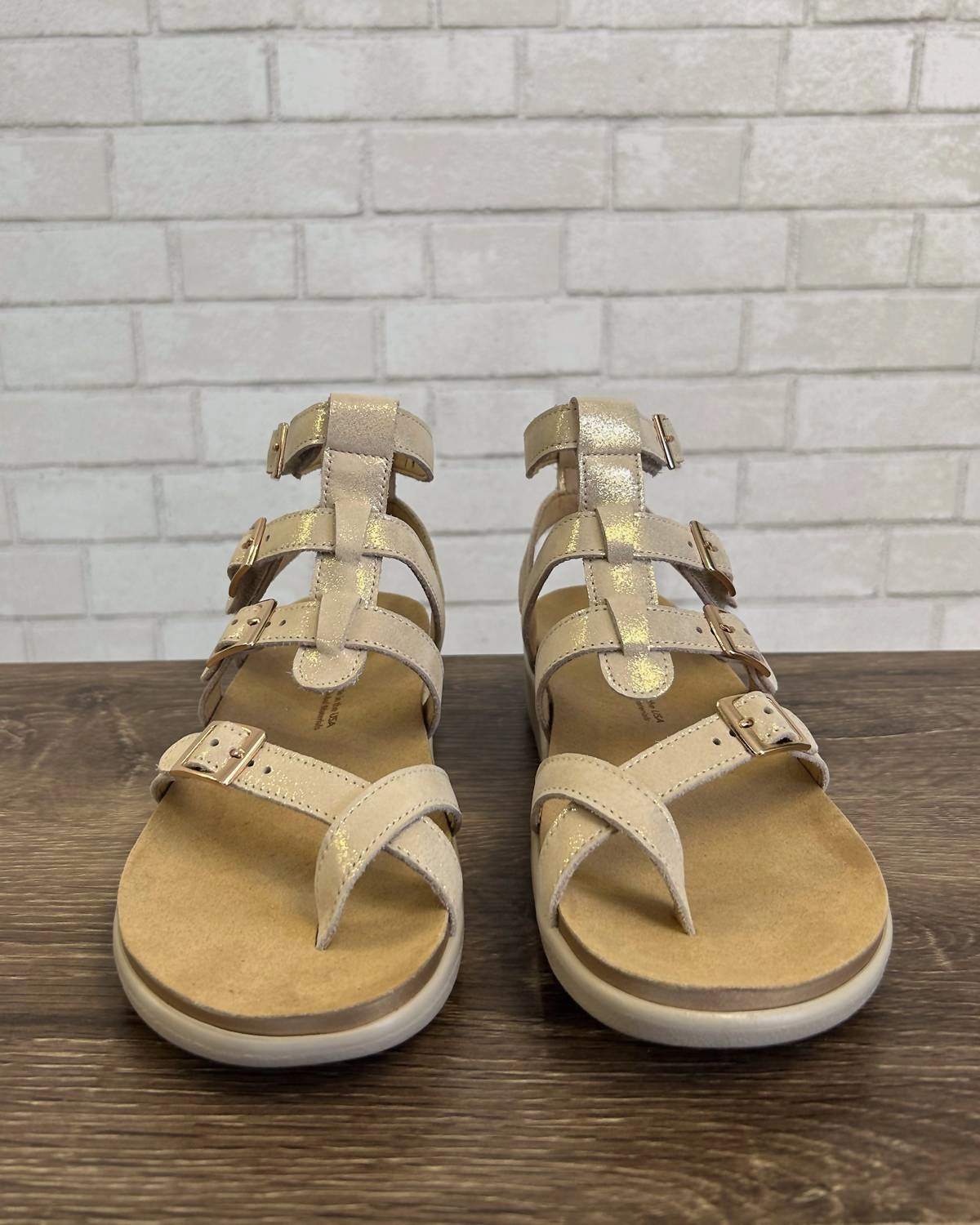 Aria Gladiator Sandals -Wide In Soft Gold