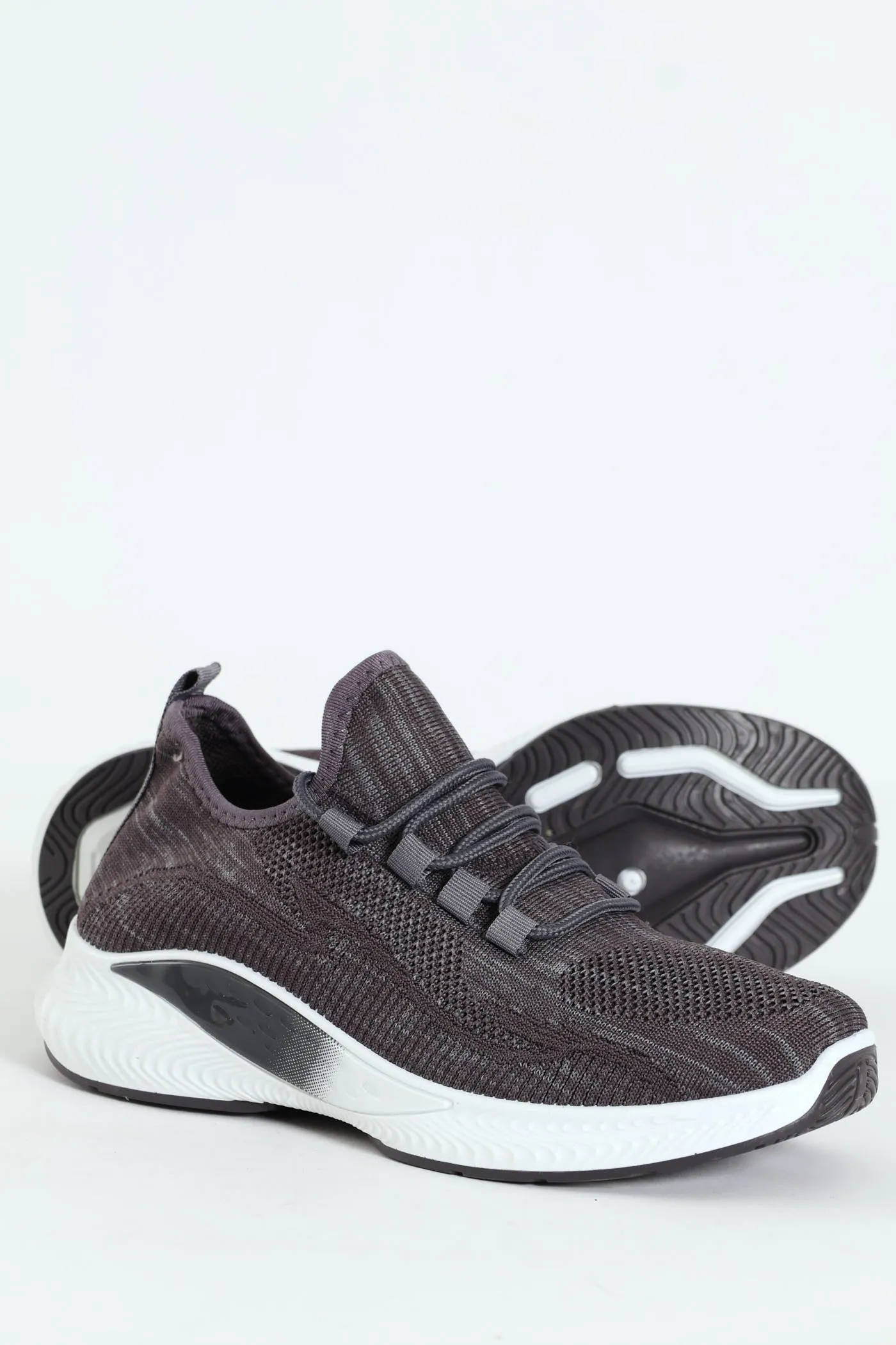 Basic Flyknit Lace Up Sneaker - Charcoal