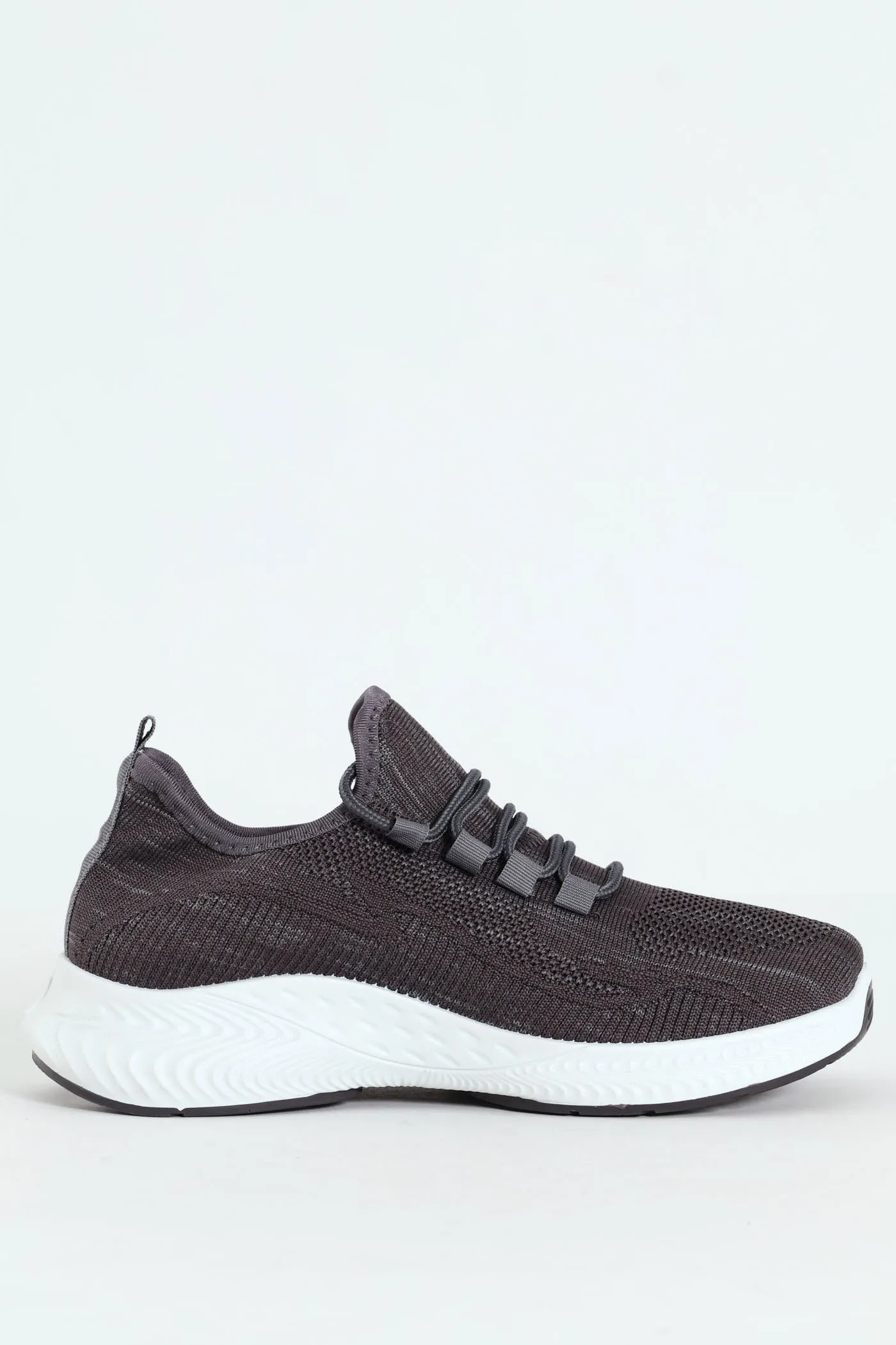 Basic Flyknit Lace Up Sneaker - Charcoal