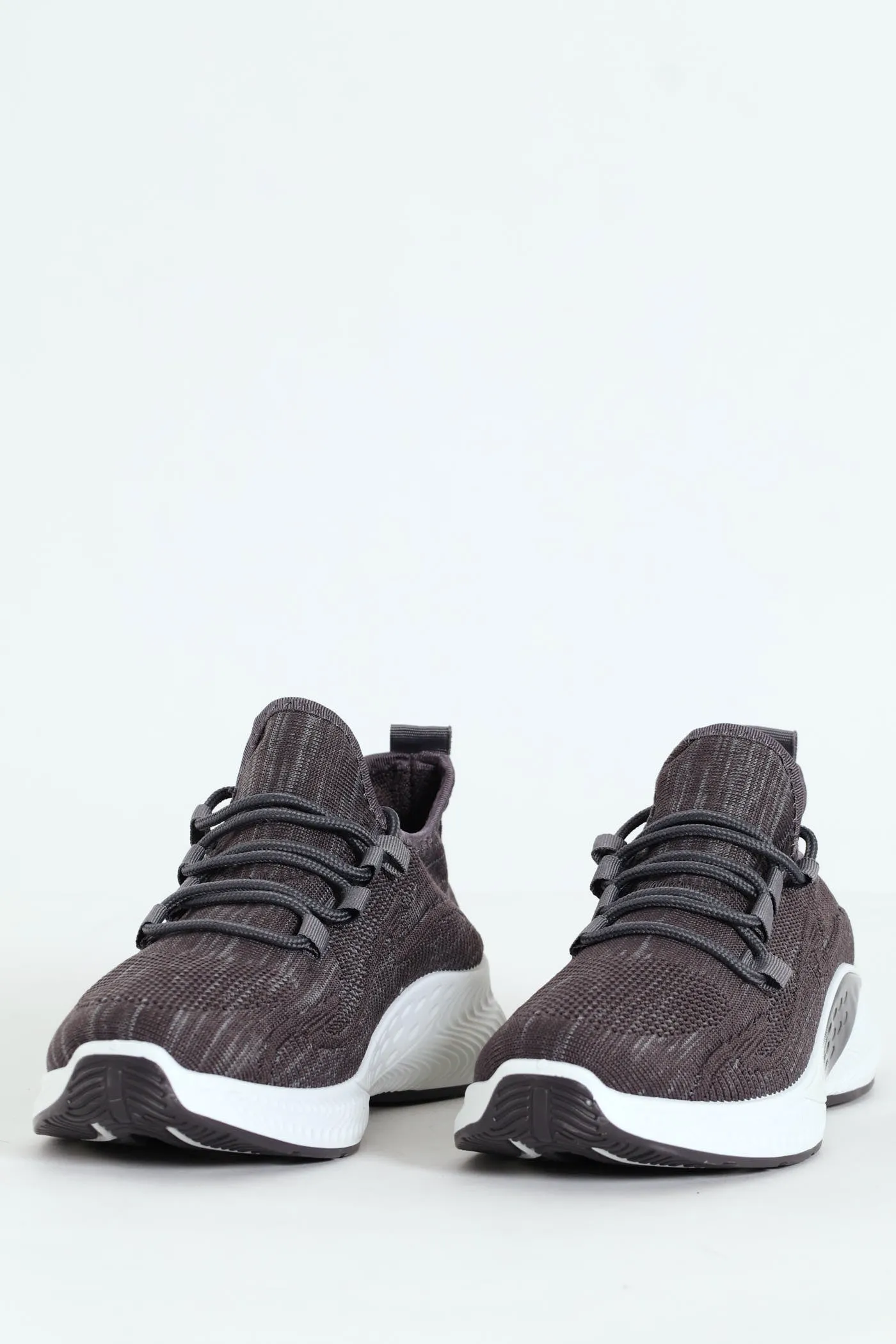 Basic Flyknit Lace Up Sneaker - Charcoal