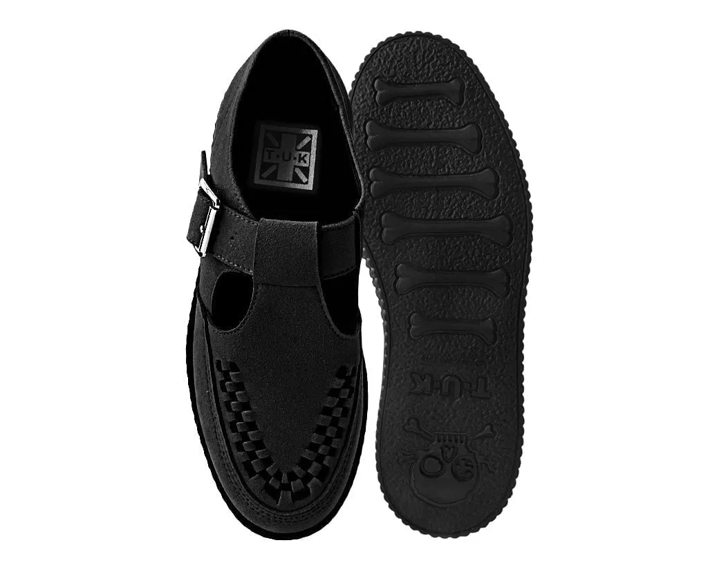 Black Faux Suede Viva Low Sandal