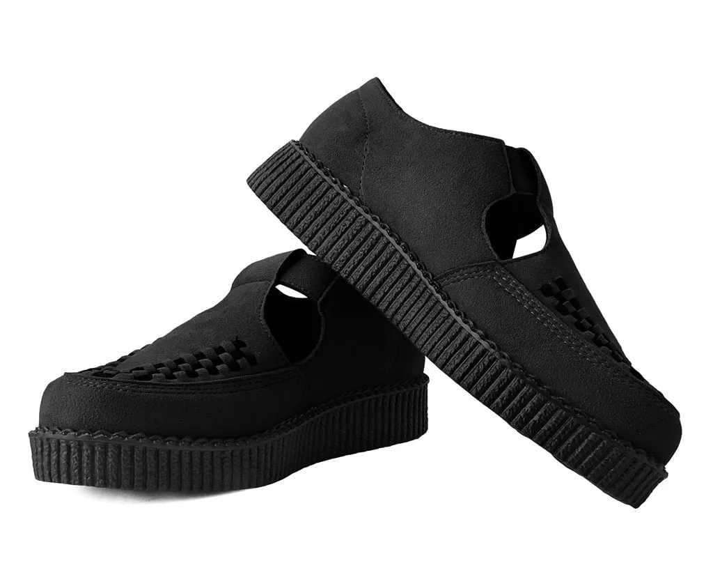 Black Faux Suede Viva Low Sandal