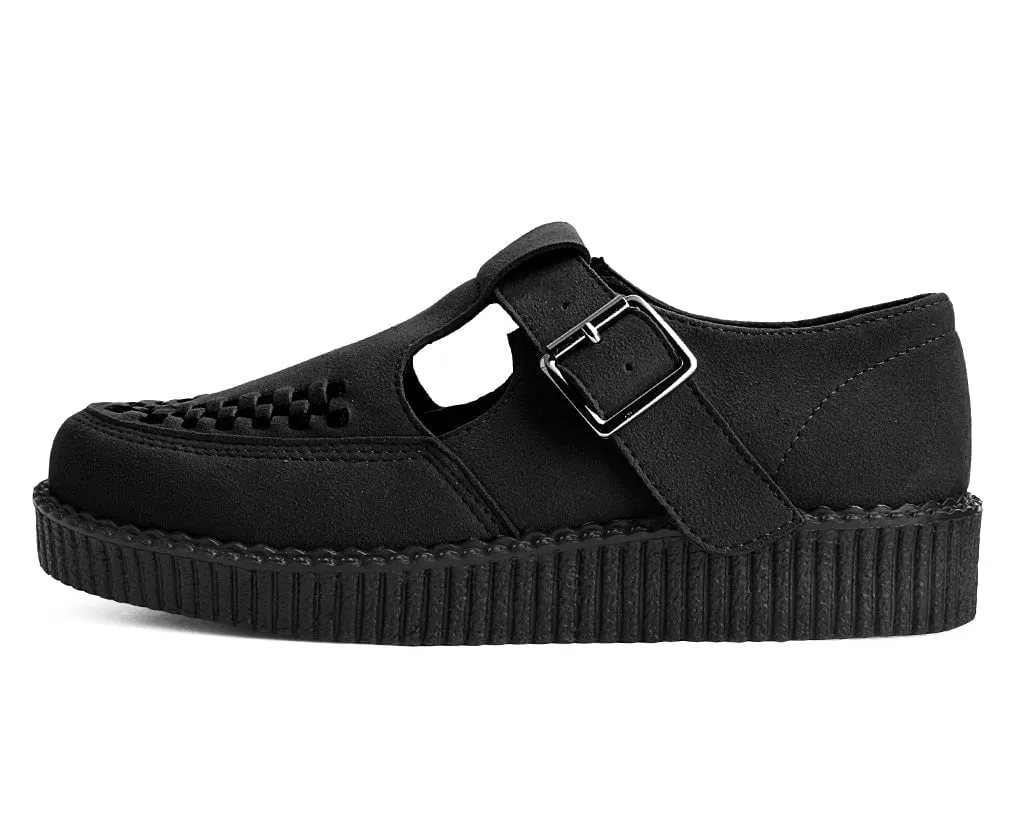 Black Faux Suede Viva Low Sandal