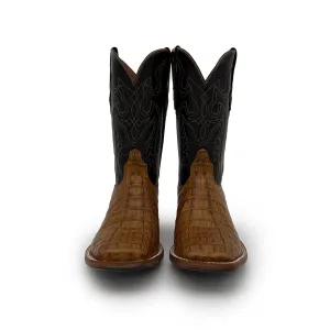 Black Jack Mens Burnished Brandy Reversed Caiman Tail Boots