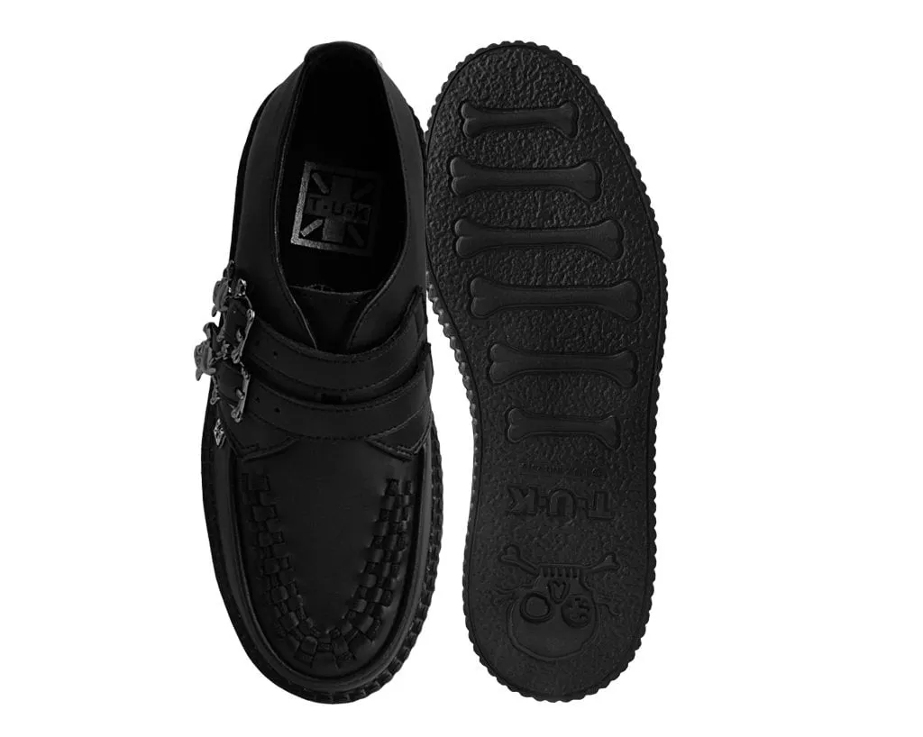 Black TUKskin 2-Buckle Skull Creeper