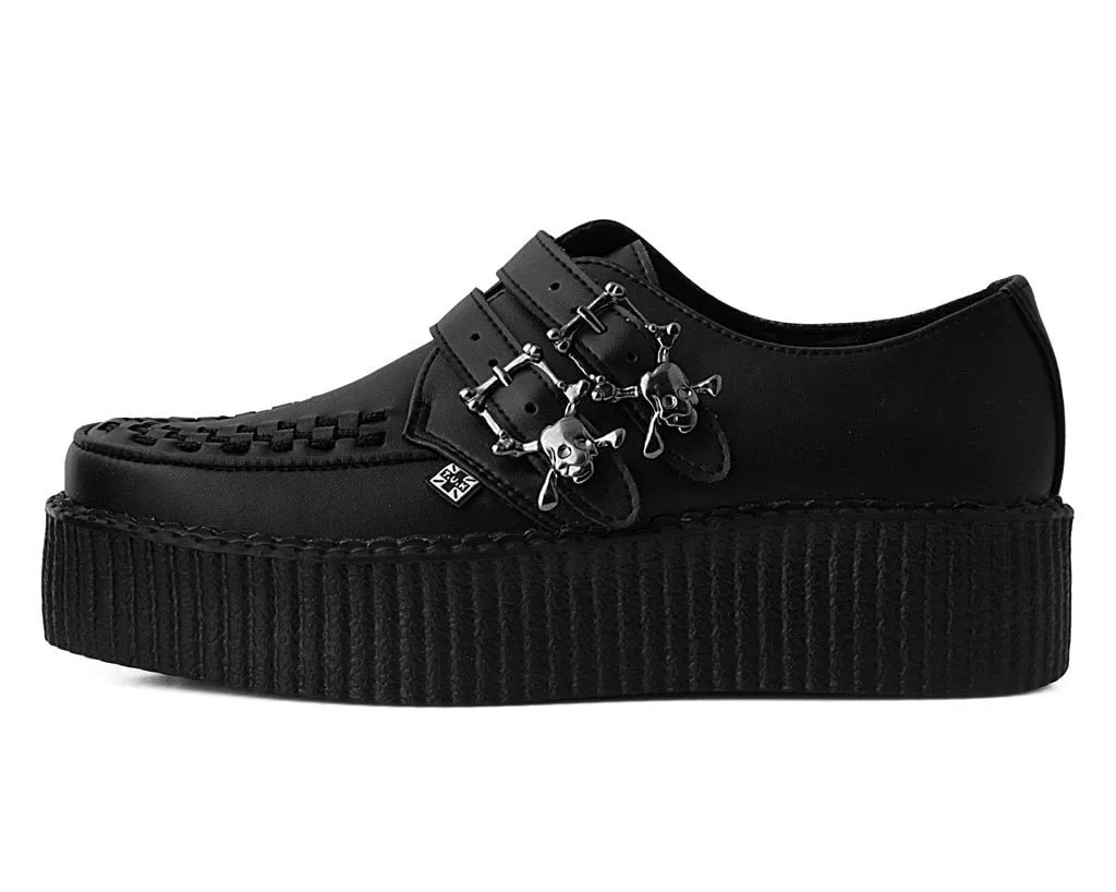 Black TUKskin 2-Buckle Skull Creeper
