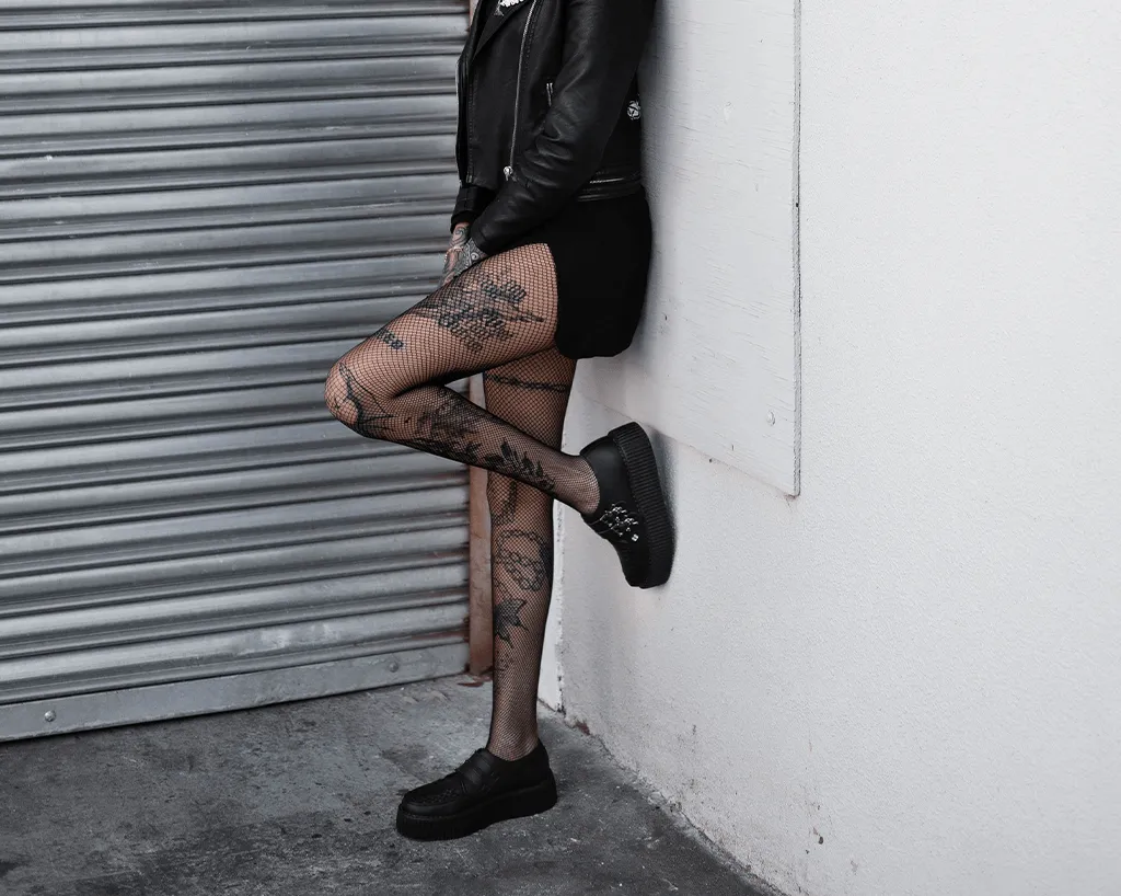 Black TUKskin 2-Buckle Skull Creeper
