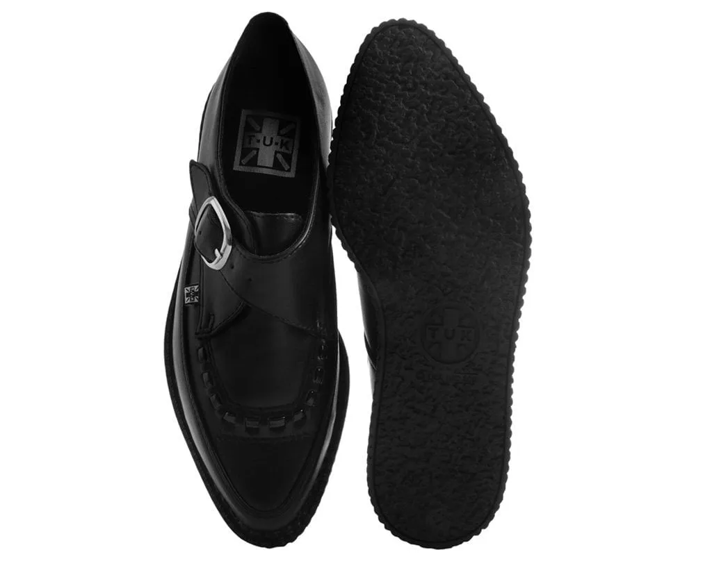Black TUKskin Pointed Buckle Creeper