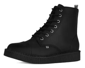 Black TUKskin Pointed Lace Up Boot