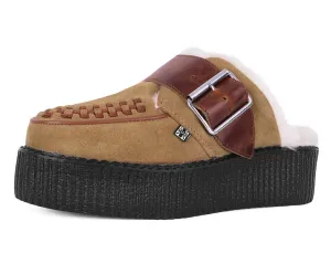 Brown Suede Wool Creeper Mule