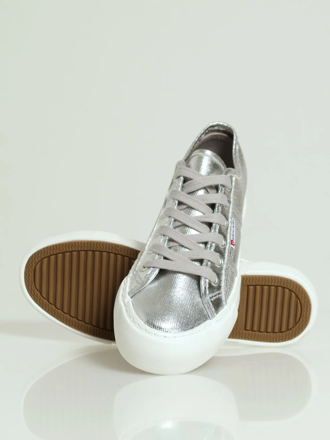 Calais 6 Basic Lace Up Court Platform Sneaker - Silver
