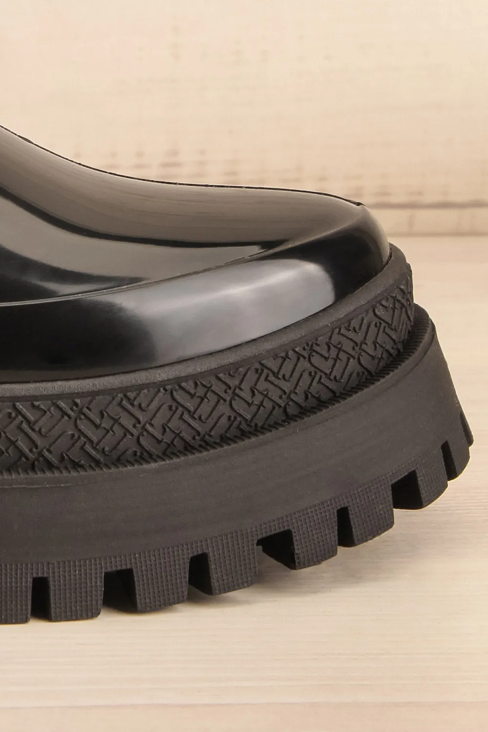 Carter Black | Faux-Fur Lined Platform Rain Boots