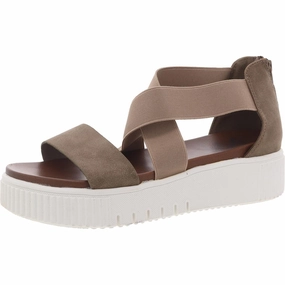 Chloe Womens Zipper Man Made Flatform Sandals