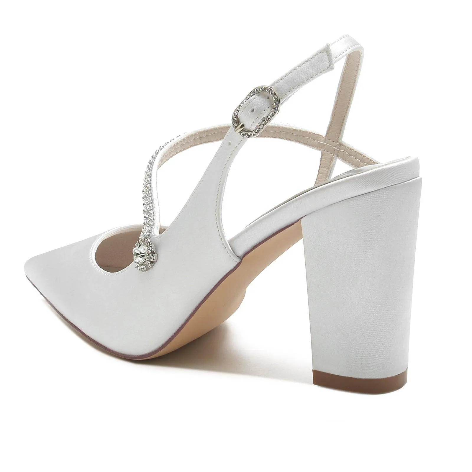 Chunky Heel 8.5cm Silk-Like Shoes CK0184