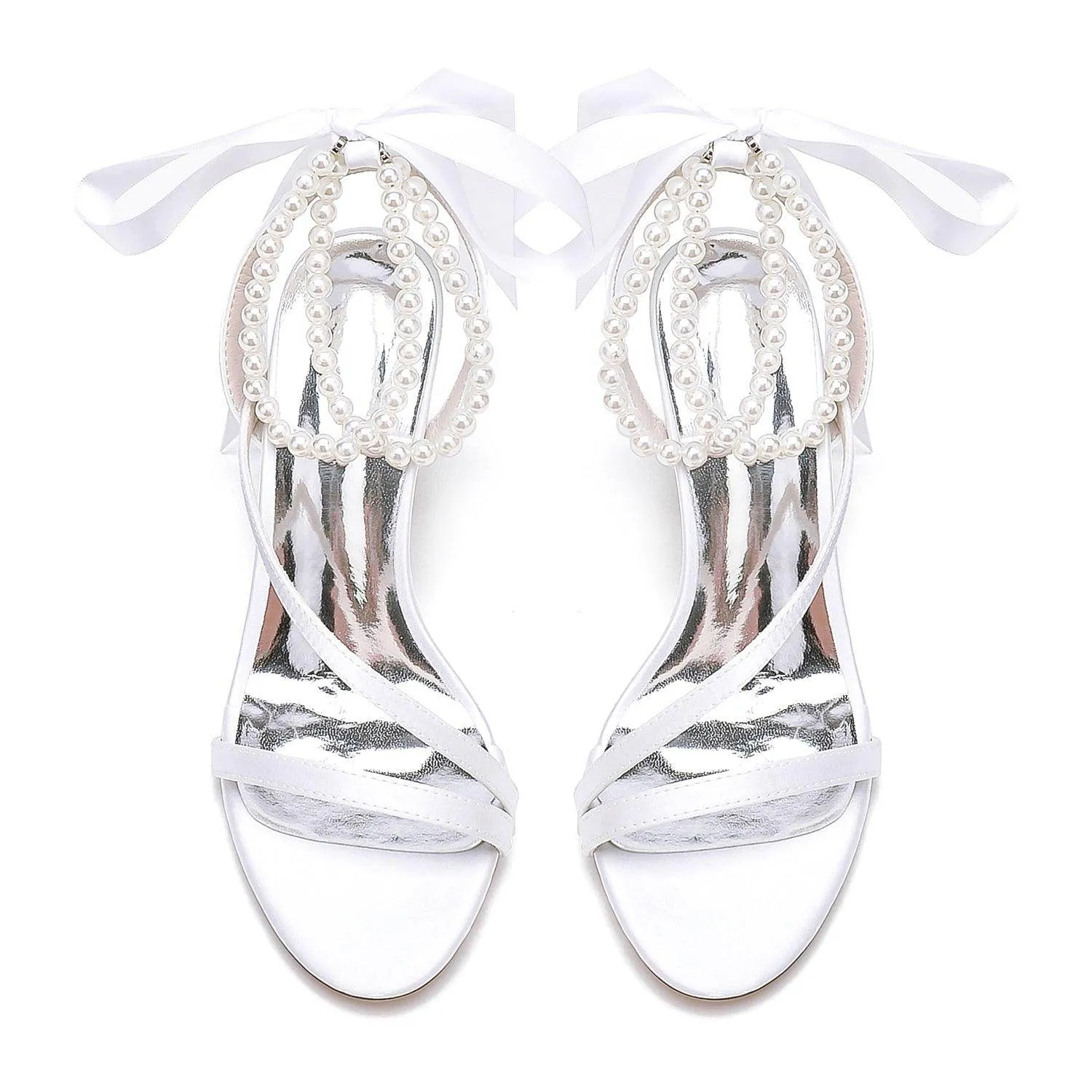 Chunky Heel 8.5cm Silk-Like Shoes CK0439
