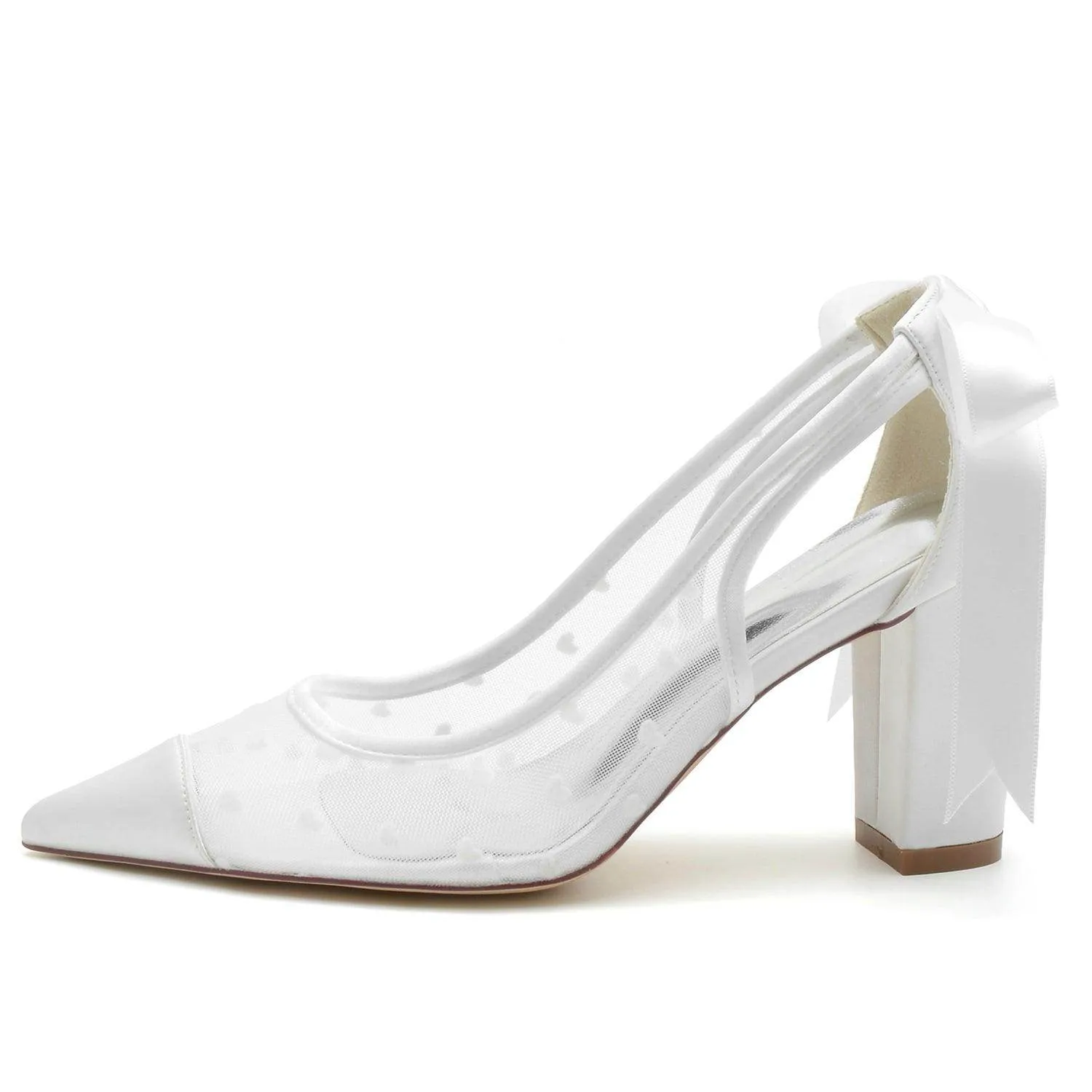Chunky Heel 8.5cm Tulle Shoes CK0197