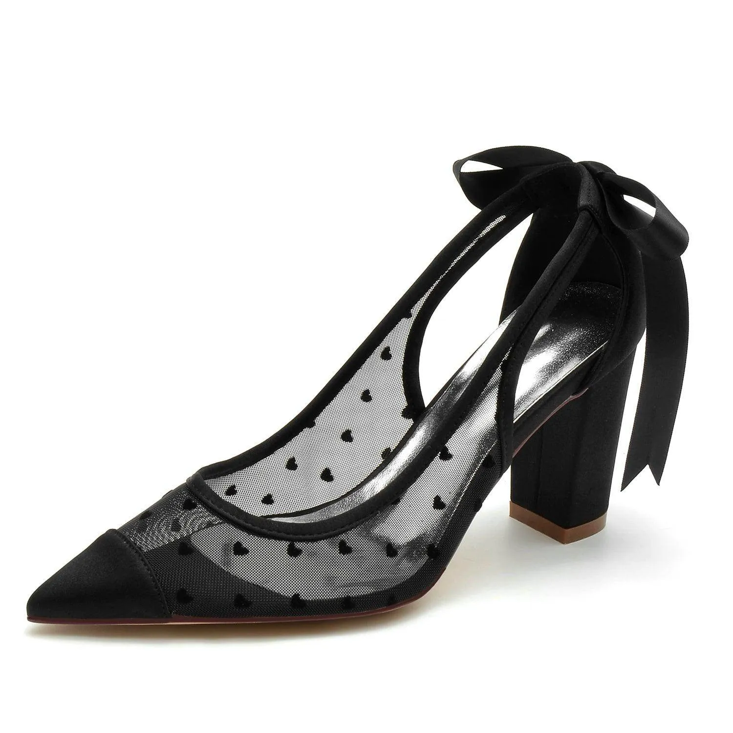 Chunky Heel 8.5cm Tulle Shoes CK0197