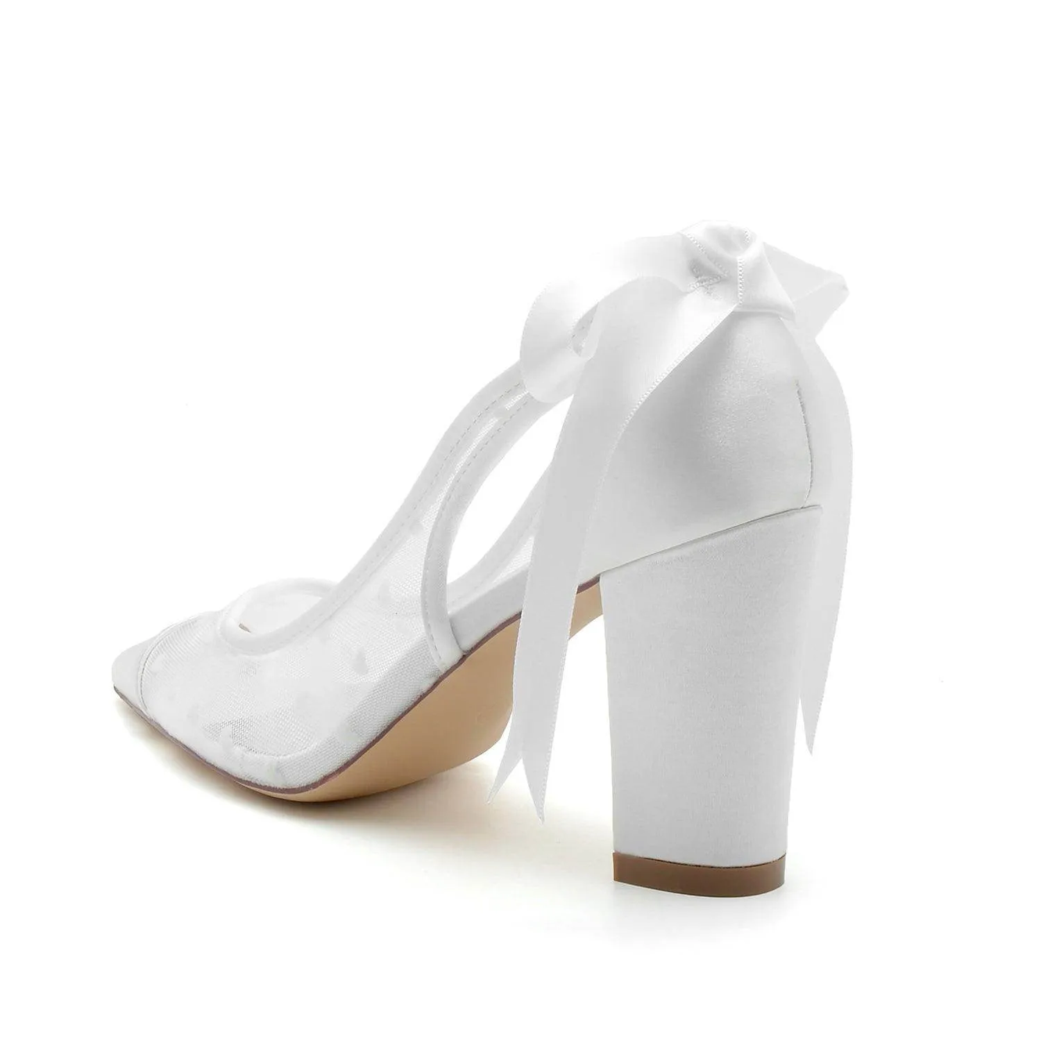 Chunky Heel 8.5cm Tulle Shoes CK0197