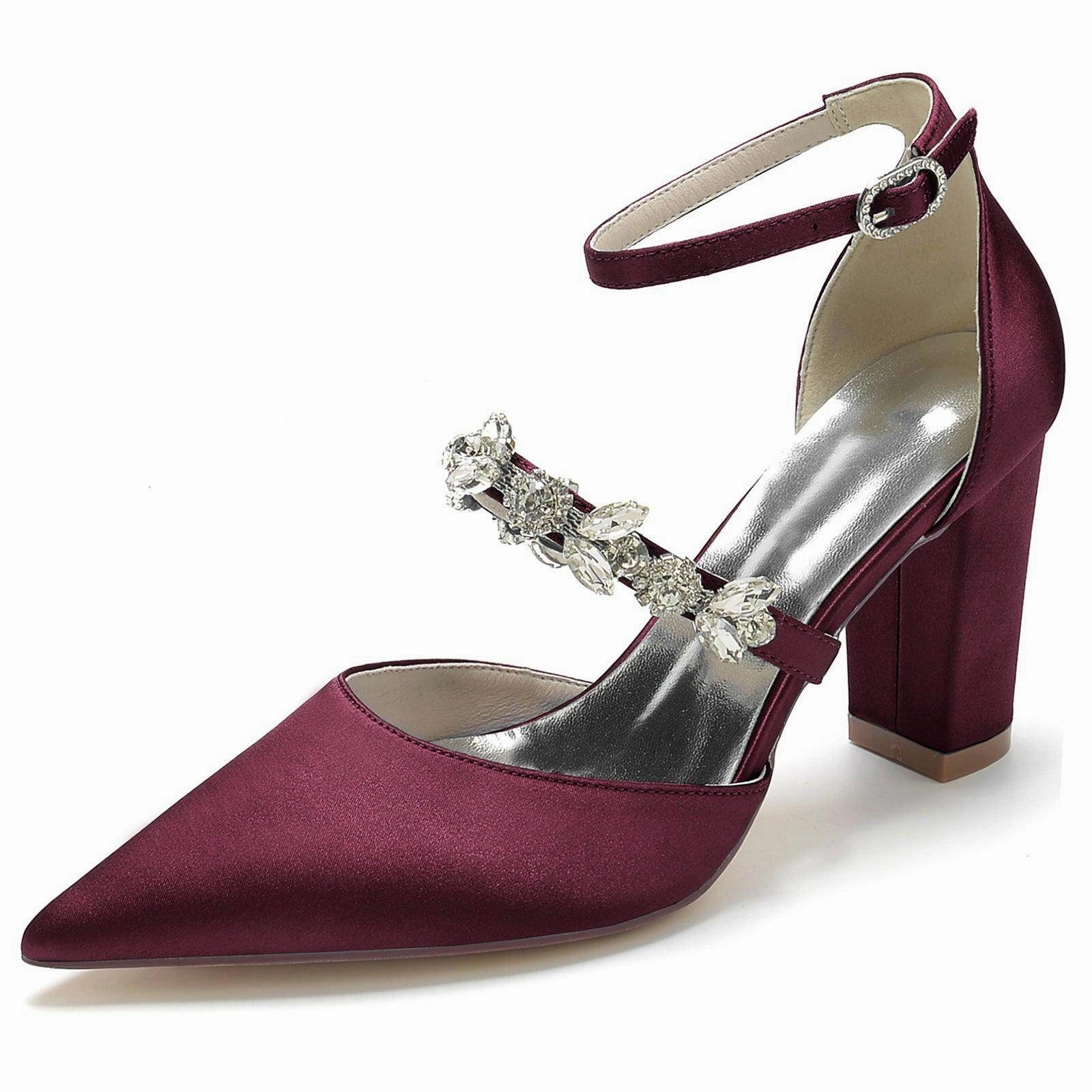 Chunky Heel 8.5cm Silk-Like Shoes CK0187