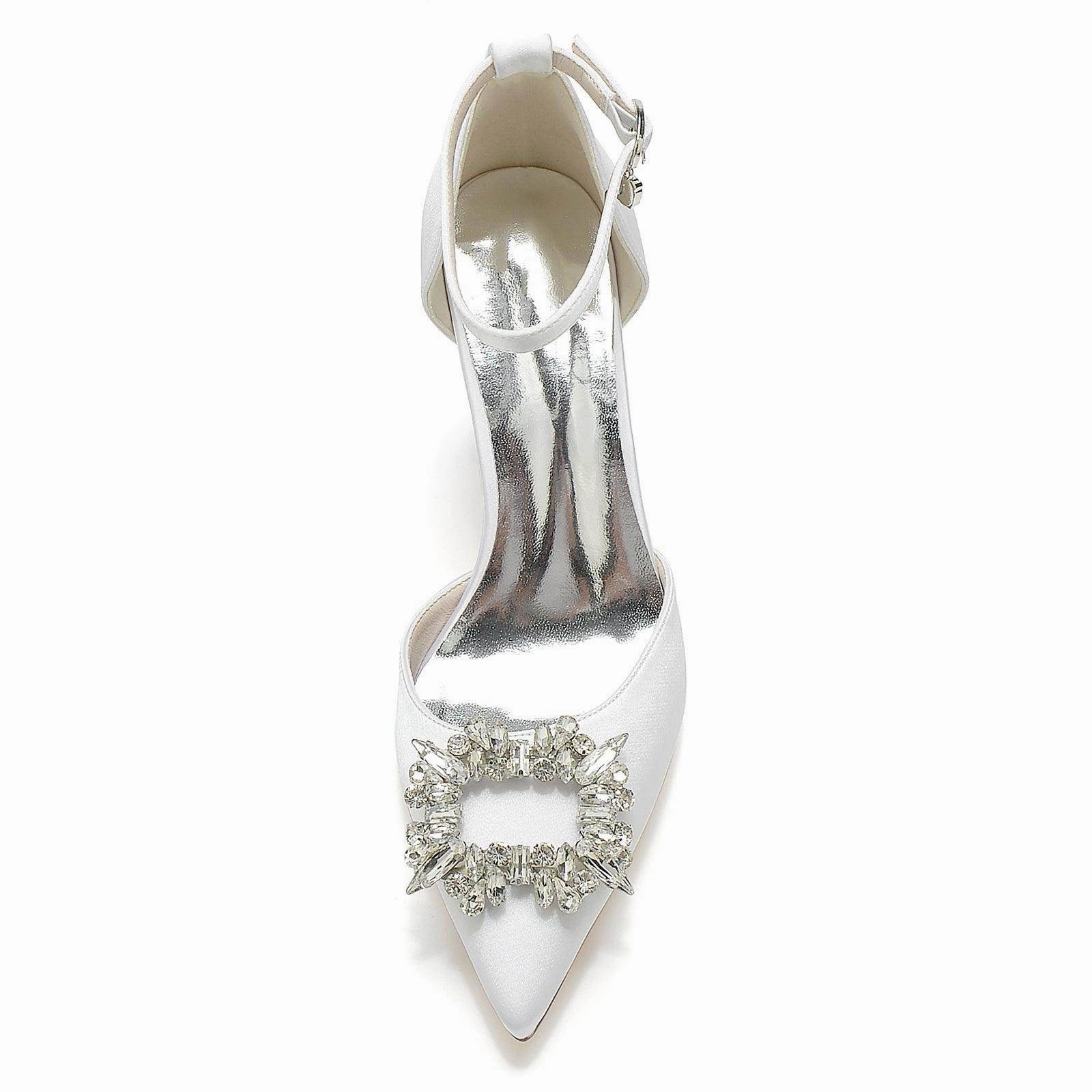 Chunky Heel 8.5cm Silk-Like Shoes CK0396