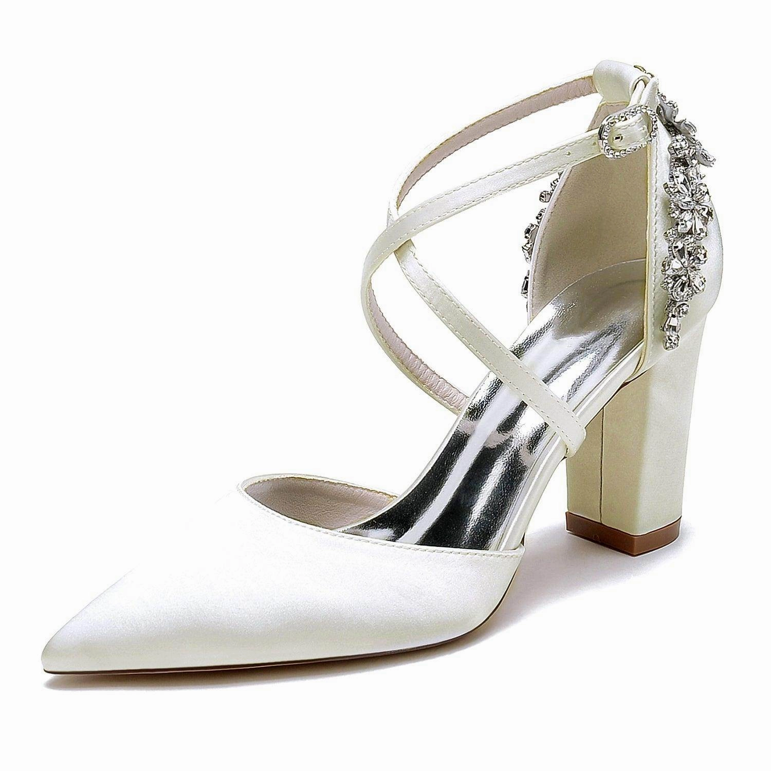 Chunky Heel 8.5cm Silk-Like Shoes CK0462