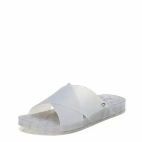 Circus NY by Sam Edelman Jaylee Slide Women's 5 Silver Cross Strap Sandal KHD974