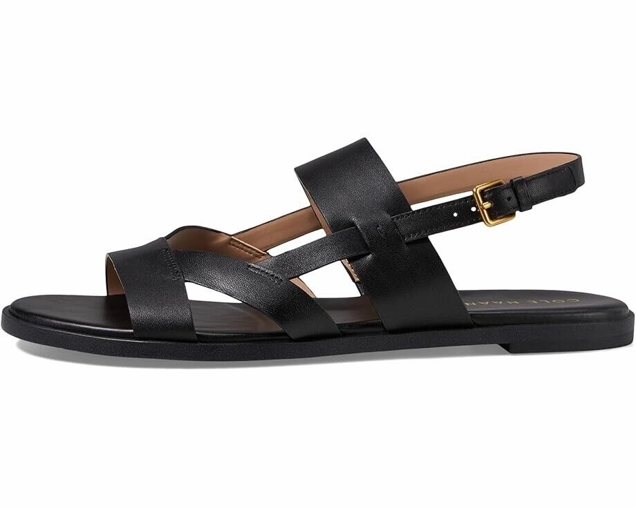 Cole Haan Fawn W30284 Slingback Women's 9 Black Leather Slip On Sandal FZP187 (Black,9)