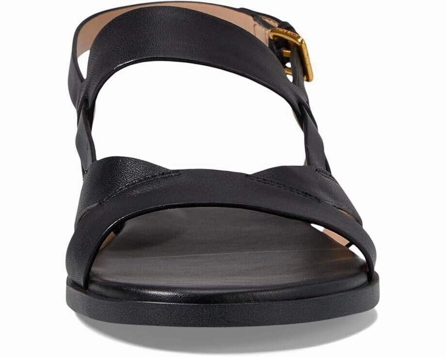 Cole Haan Fawn W30284 Slingback Women's 9 Black Leather Slip On Sandal FZP187 (Black,9)