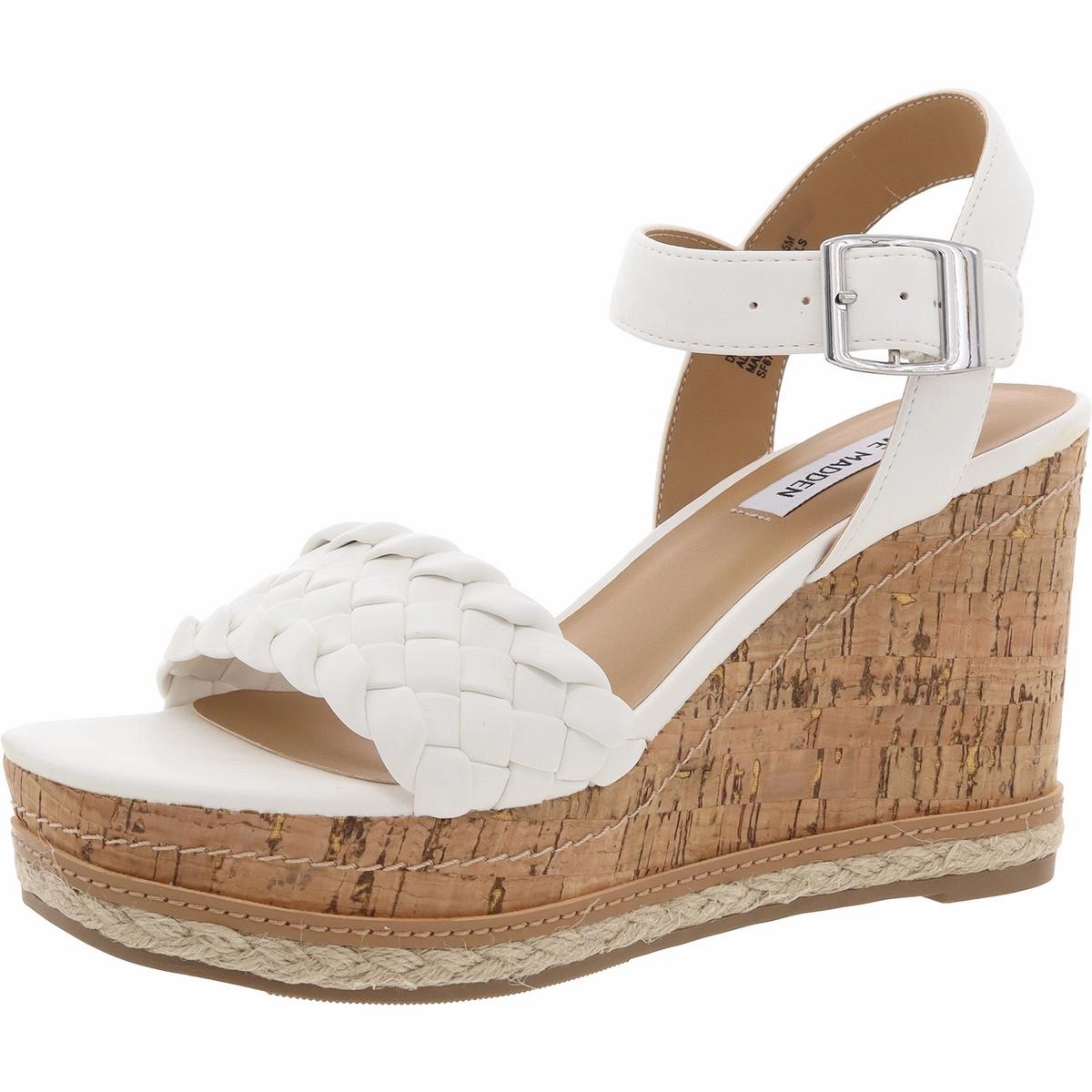 Darling Womens Woven Faux Leather Wedge Sandals
