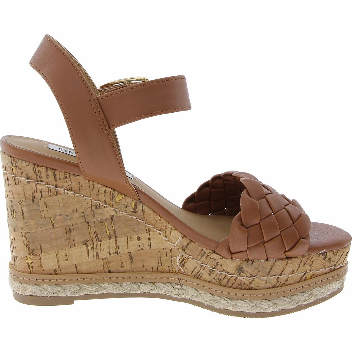 Darling Womens Woven Faux Leather Wedge Sandals