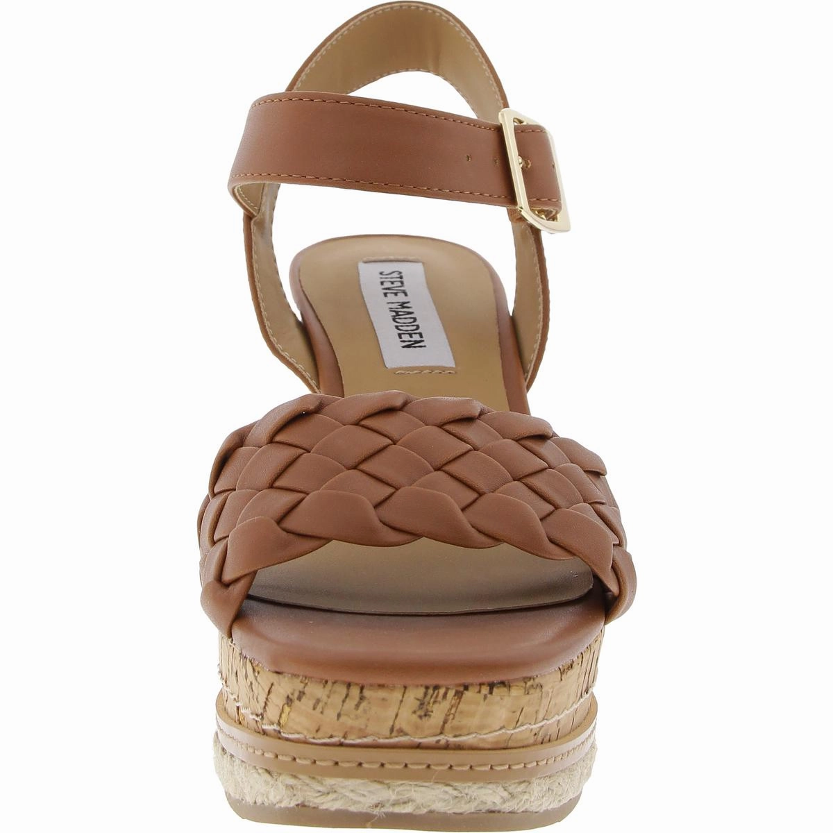 Darling Womens Woven Faux Leather Wedge Sandals