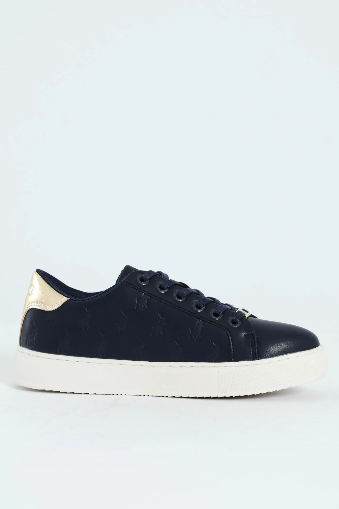 Debossed Monogram Lace Up Sneaker - Navy