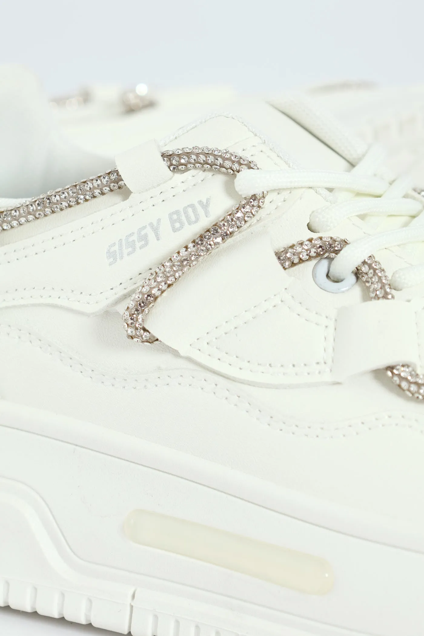 Diamante Band Chunky Sneaker - White