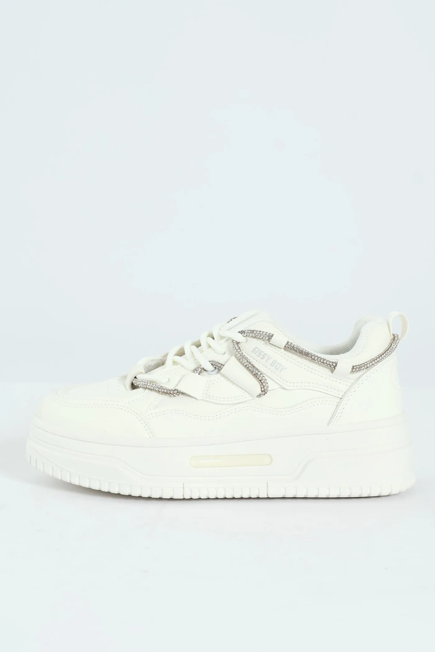 Diamante Band Chunky Sneaker - White