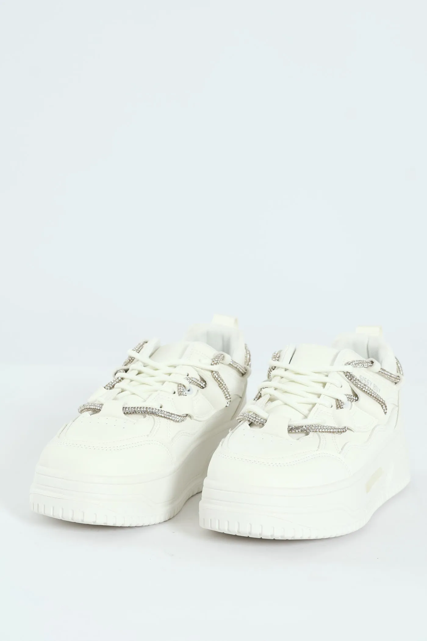 Diamante Band Chunky Sneaker - White