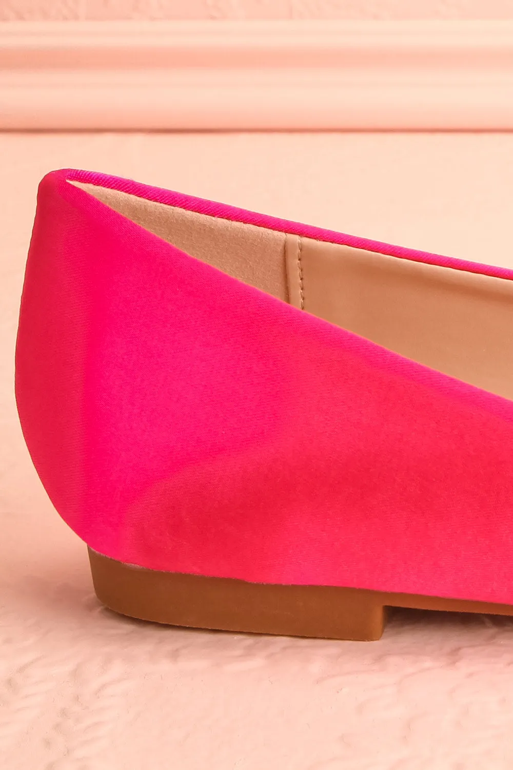 Effet Fuchsia | Satin Ballet Flats w/ Sequin Bow