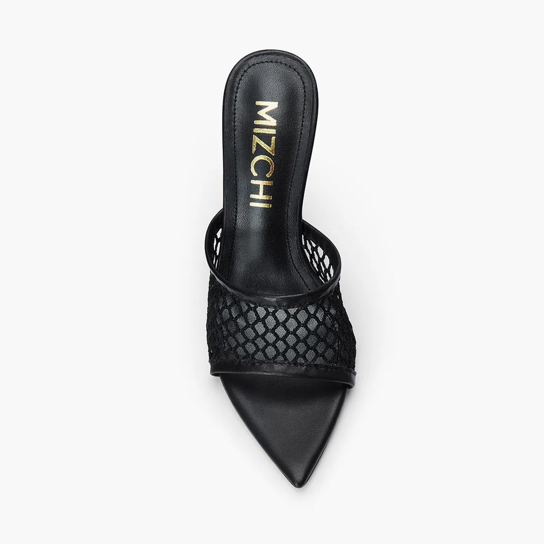 *Elowen - Black Mesh Mules