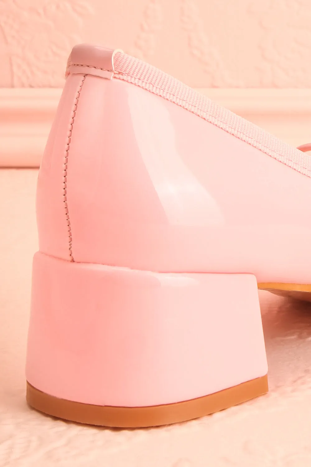 Elyria Pink | Heeled Ballerina Shoes w/ Bow