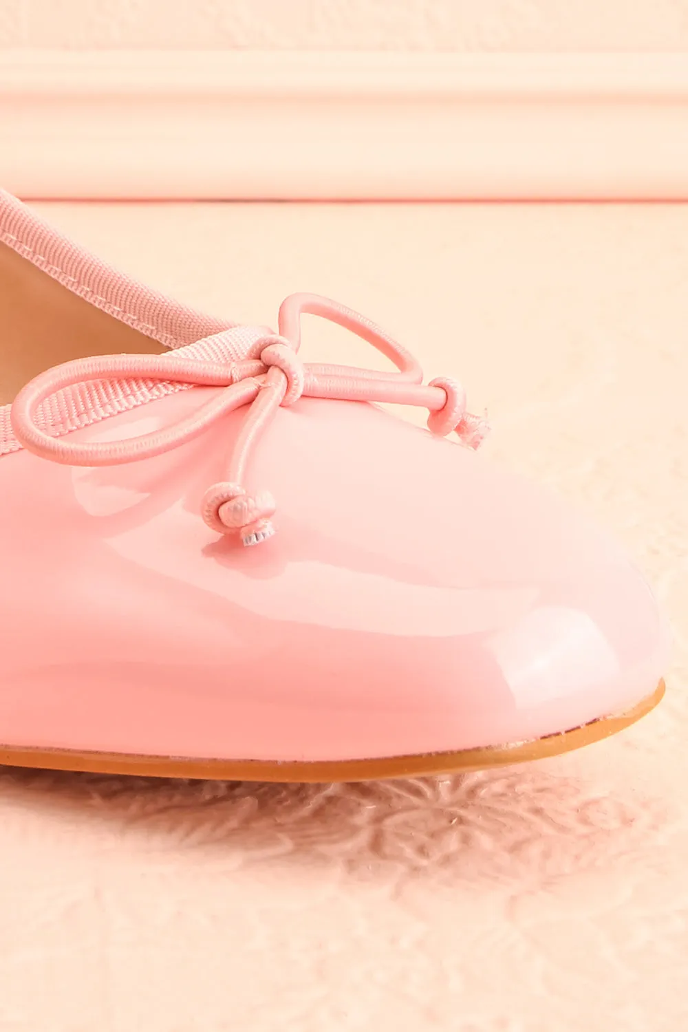 Elyria Pink | Heeled Ballerina Shoes w/ Bow